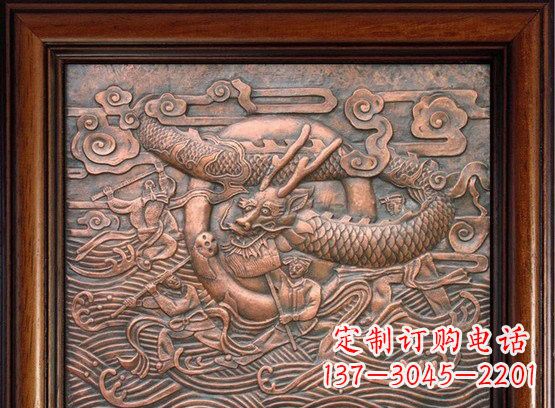 南京精美青龙铜浮雕,集传统与现代于一身