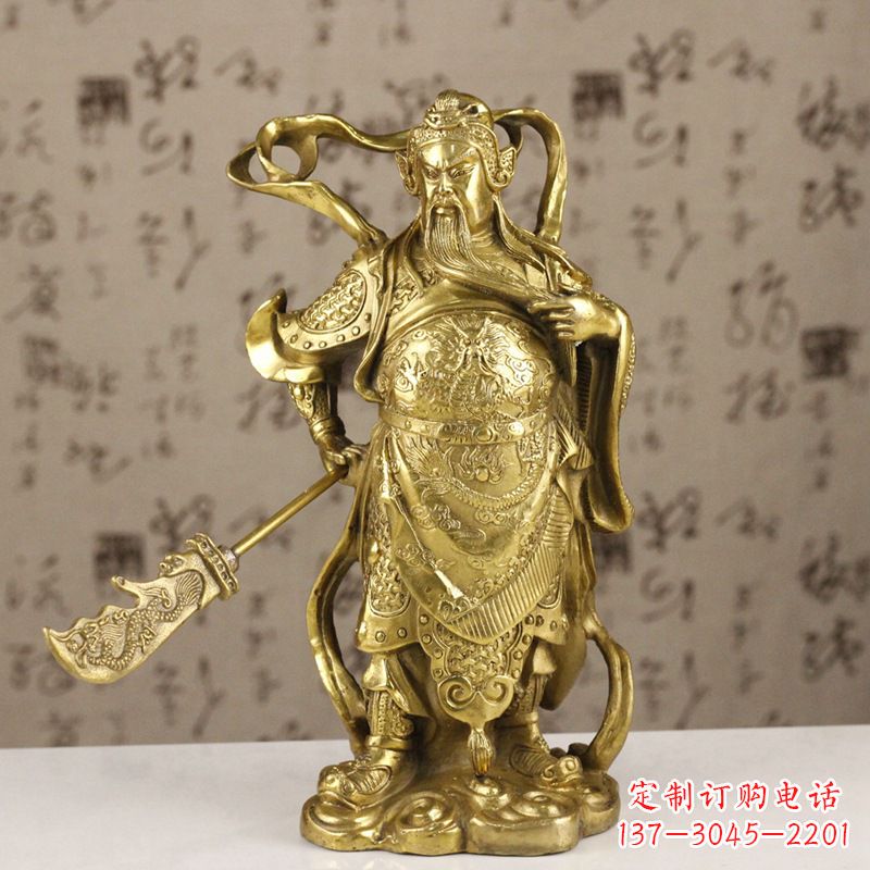 南京中领雕塑|关羽铜像:令人惊叹的纯黄铜武财神