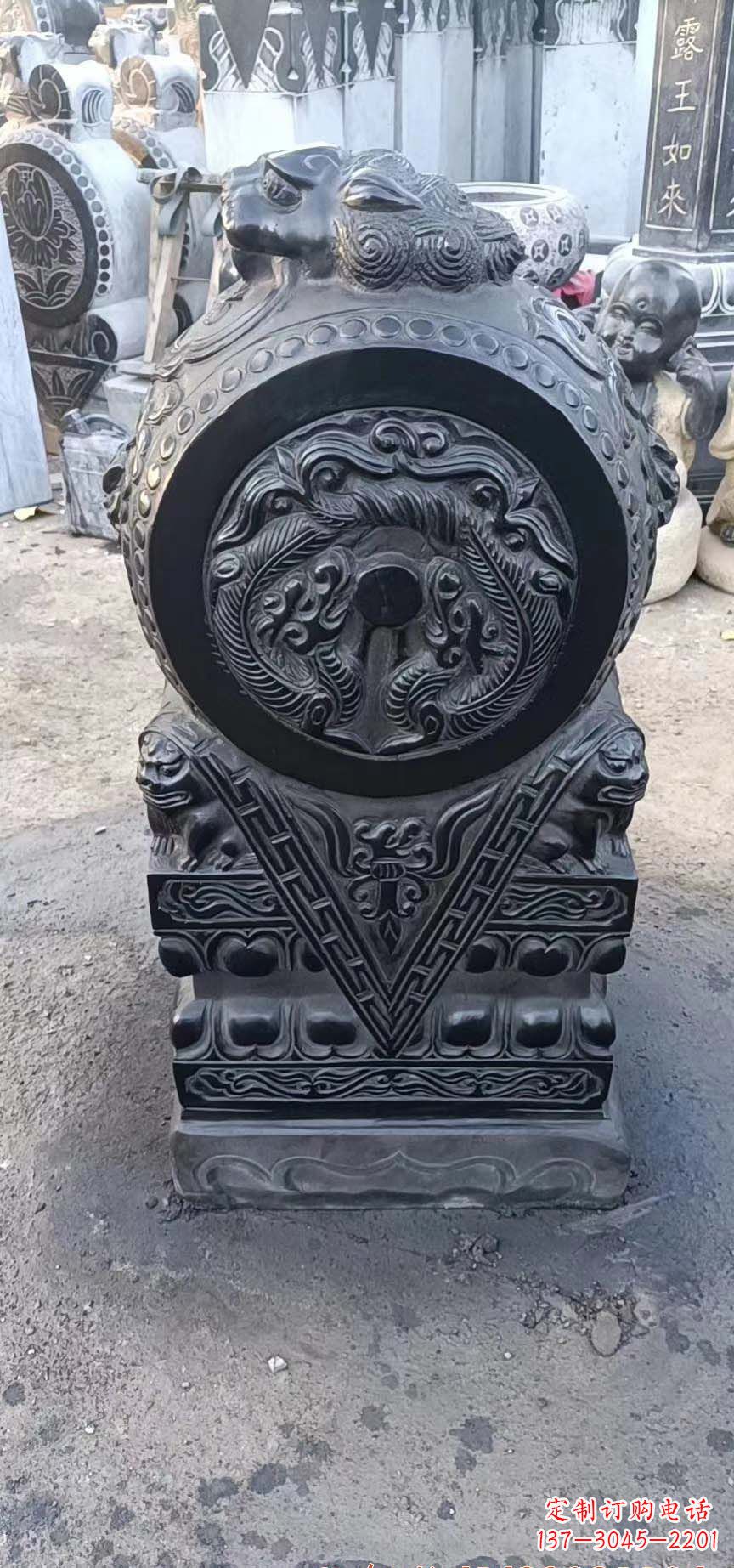 南京门墩石雕,营造青石抱鼓石之美