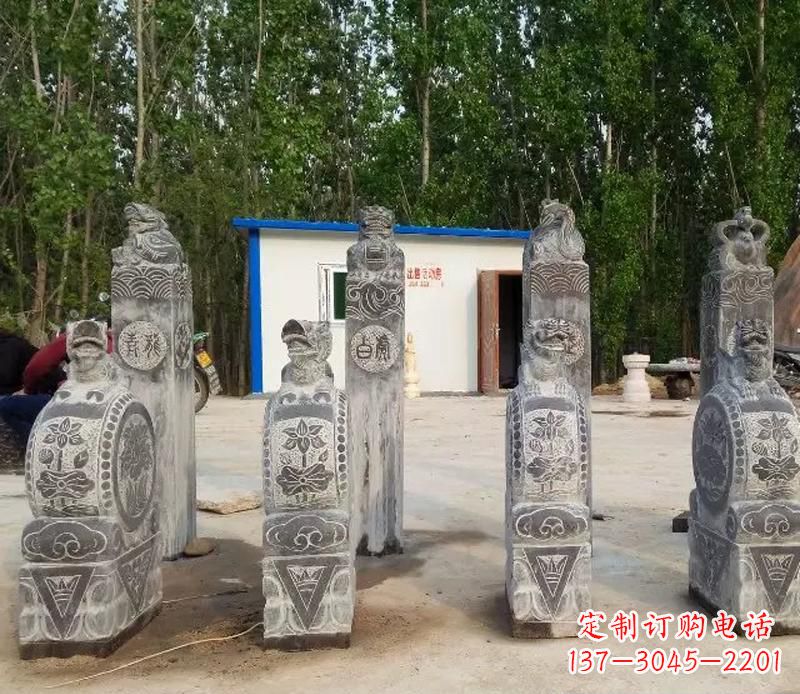 南京青石抱鼓石门墩雕塑