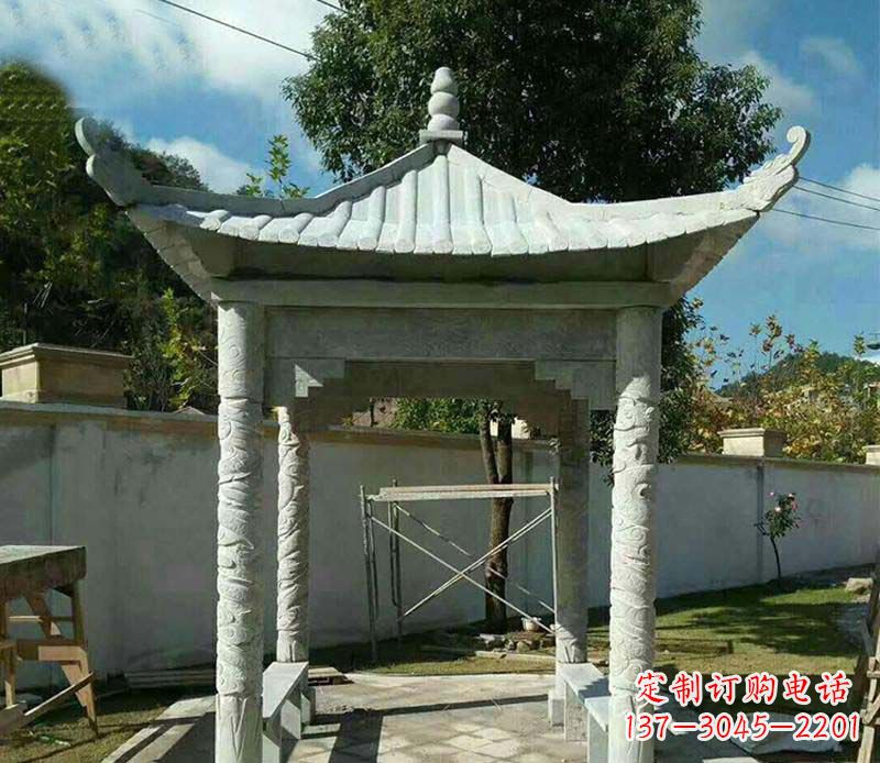 南京青石单层四角凉亭