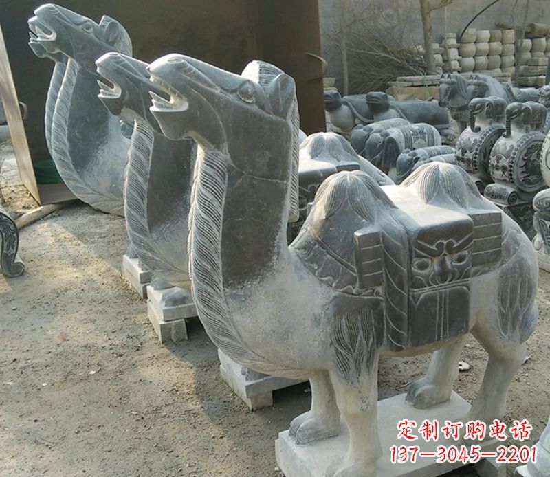 南京青石骆驼雕,把动物活灵活现