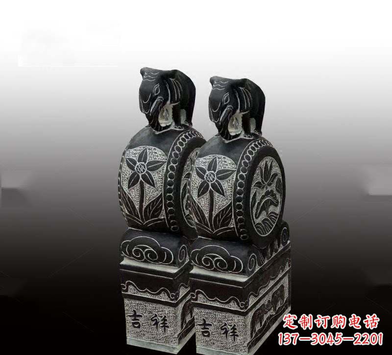南京青石仿古大象门墩