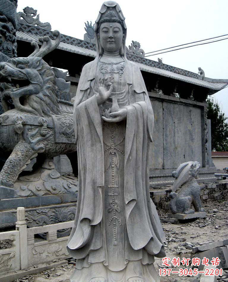 南京青石仿古观音雕像|传承古代神话传统