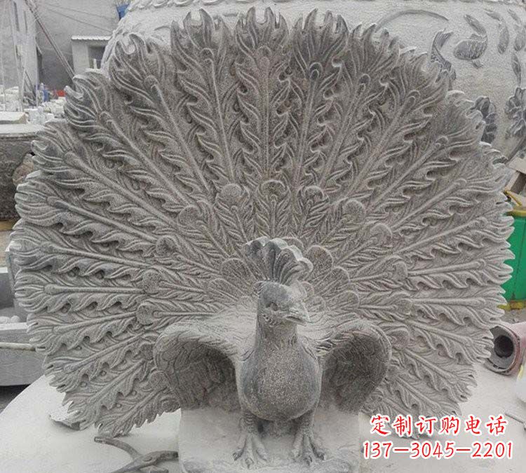 南京孔雀开屏石雕,艺术仿古风华