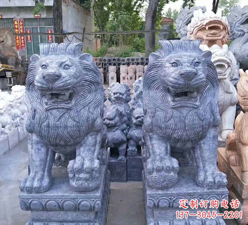 南京青石仿古西洋狮子石雕,典雅大气
