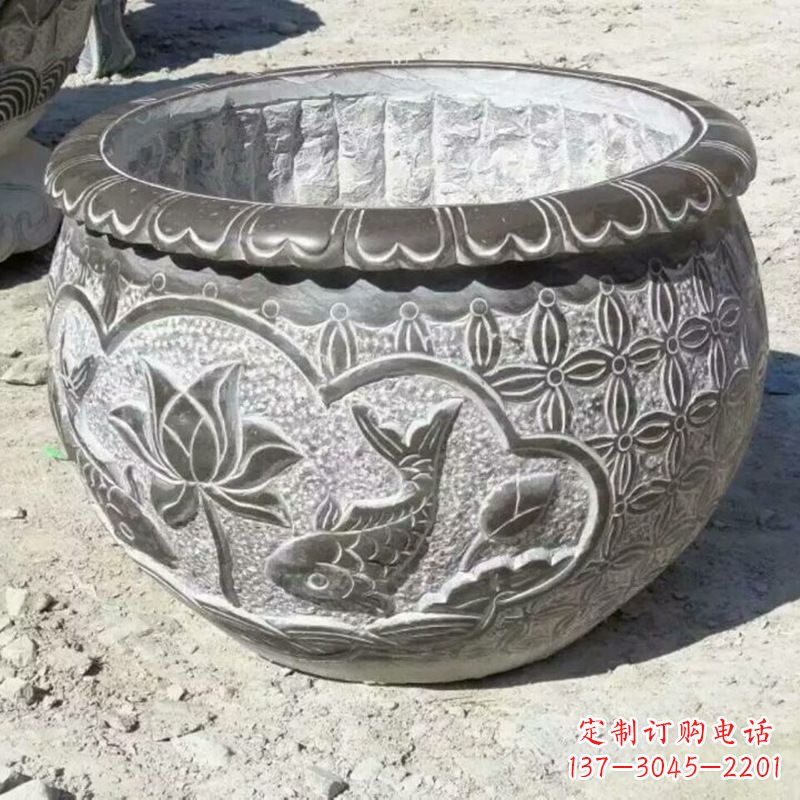 南京精致青石浮雕水缸,为您打造精美绝伦的定制雕塑