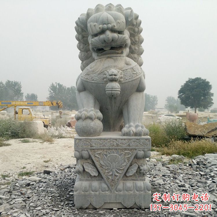 南京完美雕刻,精美青石狮子雕塑