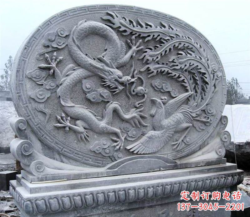 南京青石古典美——龙凤呈祥雕塑