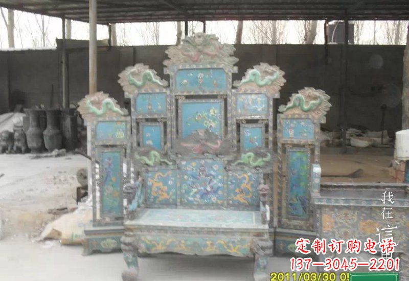南京青铜仿古龙椅雕塑