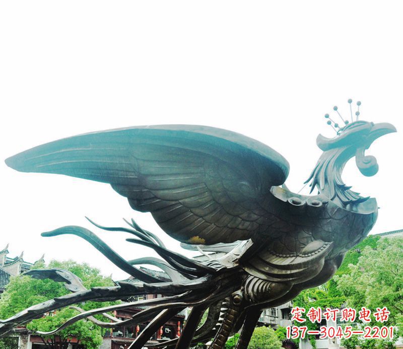 南京青铜凤凰雕塑,传承古典魅力