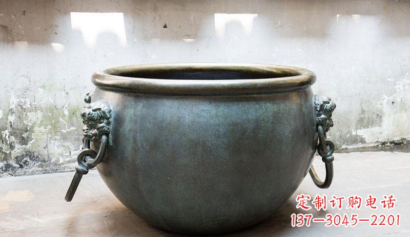 南京精美青铜水缸雕塑,赏心悦目