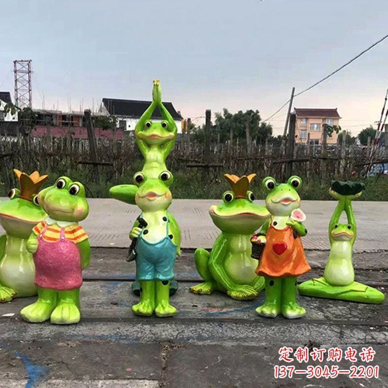 南京精美青蛙玻璃钢卡通雕塑