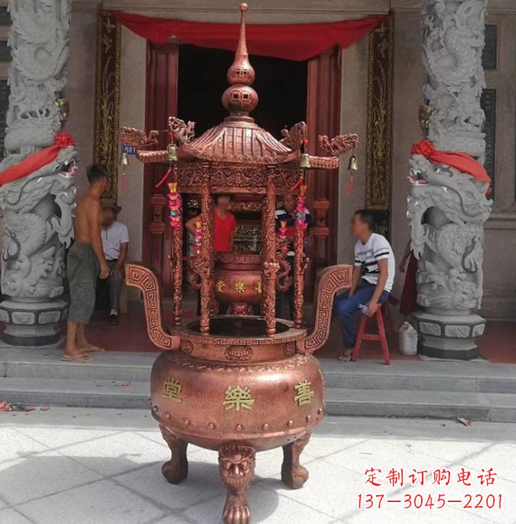 南京精致全铜小香炉雕塑