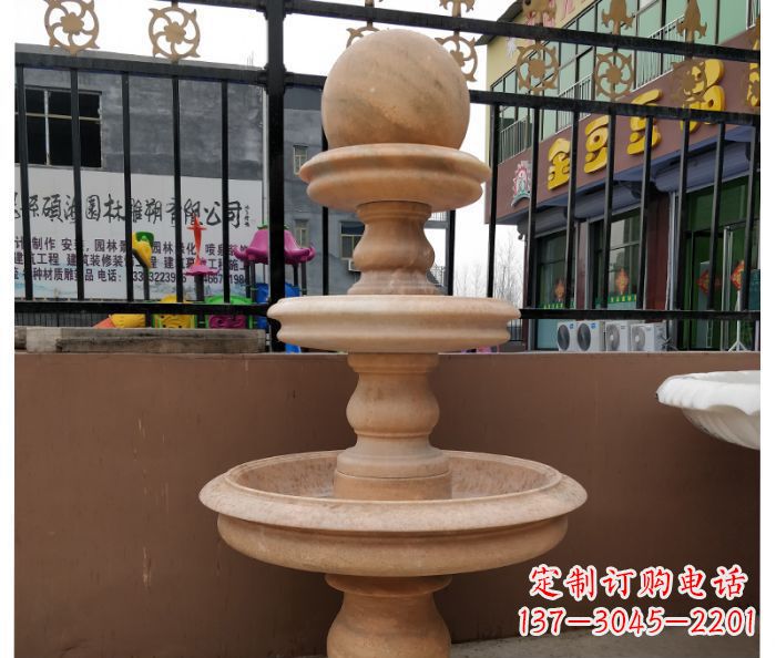 南京风水球石雕,晚霞红别墅装饰精品