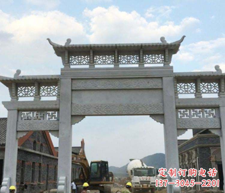 南京三门大理石牌坊石雕 (2)