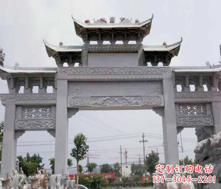 南京三门大理石牌坊石雕 (3)
