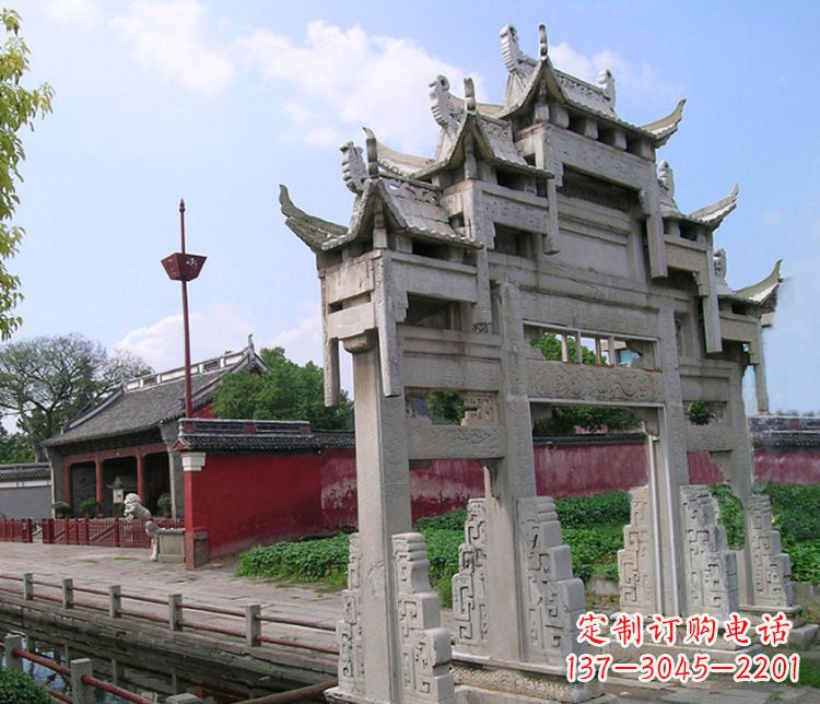 南京三门大型牌坊石雕