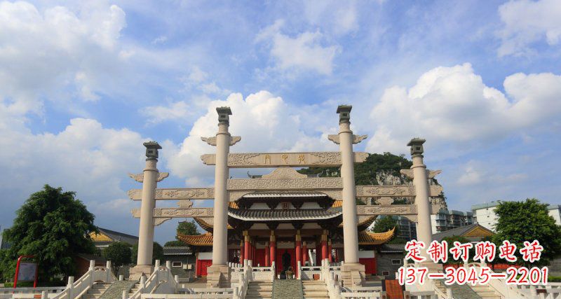 南京三门牌坊简易石牌坊雕塑