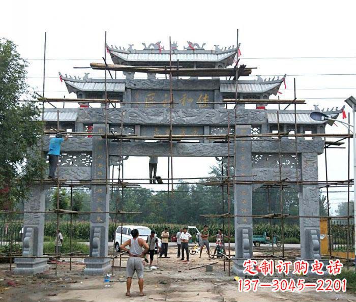 南京三门牌坊石雕-传统工艺制作出行业领先的雕塑