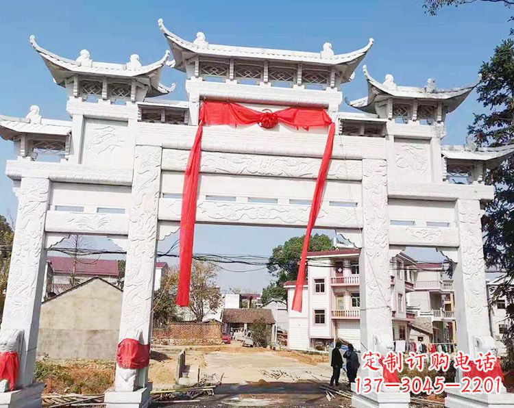 南京三门三楼石雕牌坊:专业定制牌坊雕塑