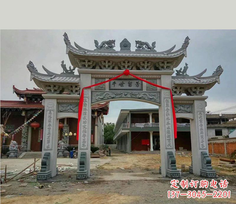 南京以传统工艺为源的独特牌坊石雕