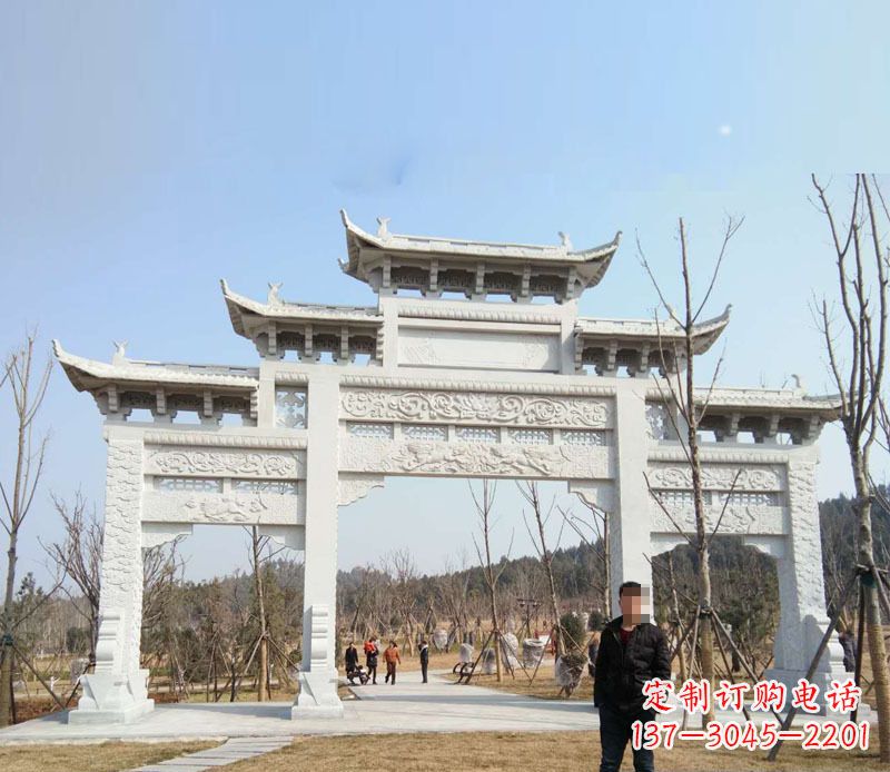 南京中领雕塑-牌坊石雕精美无比