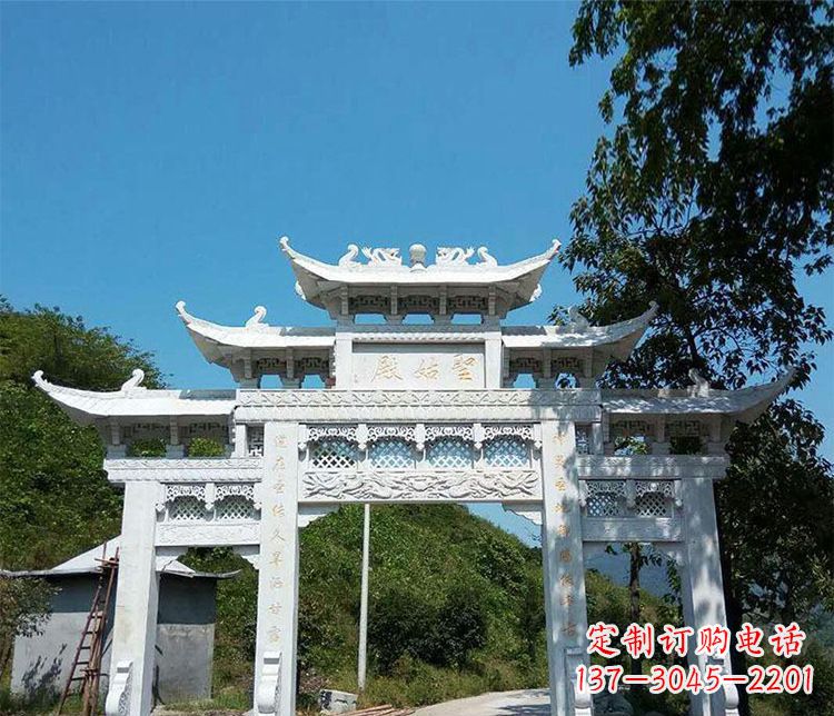 南京三门五楼牌坊石雕 (2)