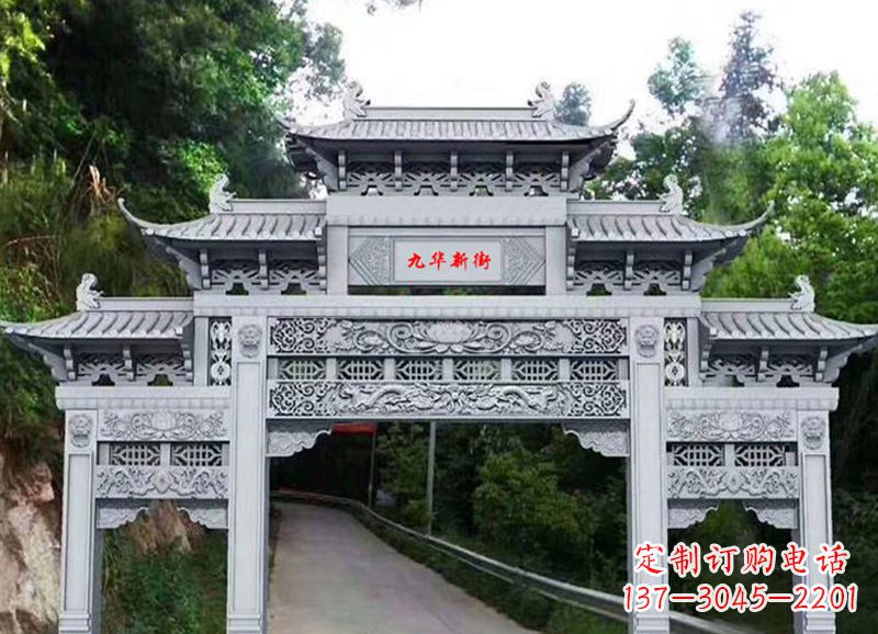 南京三门五楼石雕牌坊