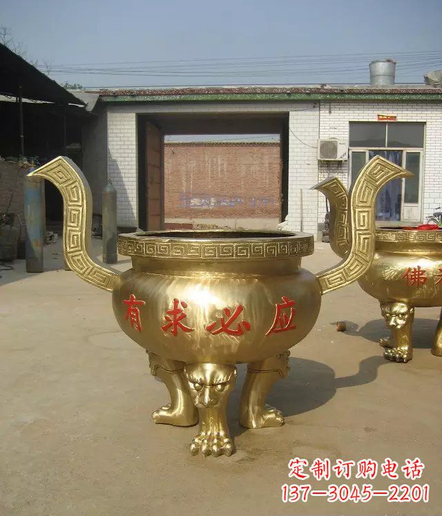 南京三足香炉铜雕,装点你的寺庙