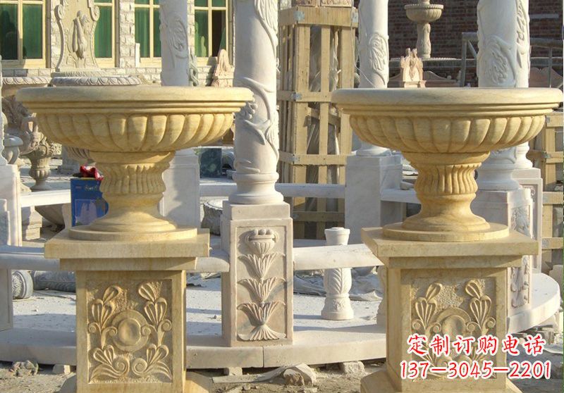 南京砂岩别墅花盆雕塑