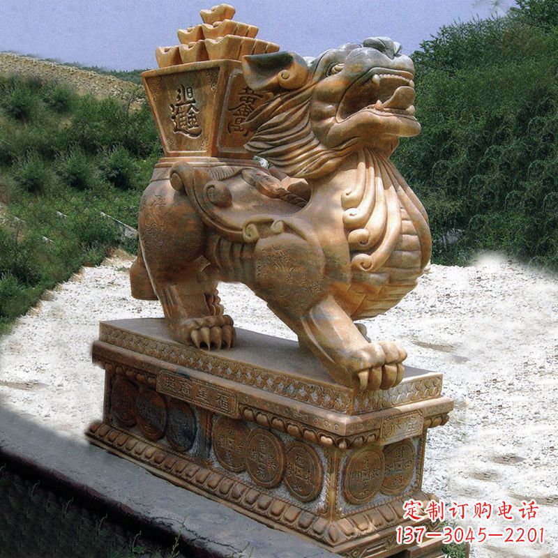 南京商场企业看门神兽“日进斗金”招财貔貅石雕