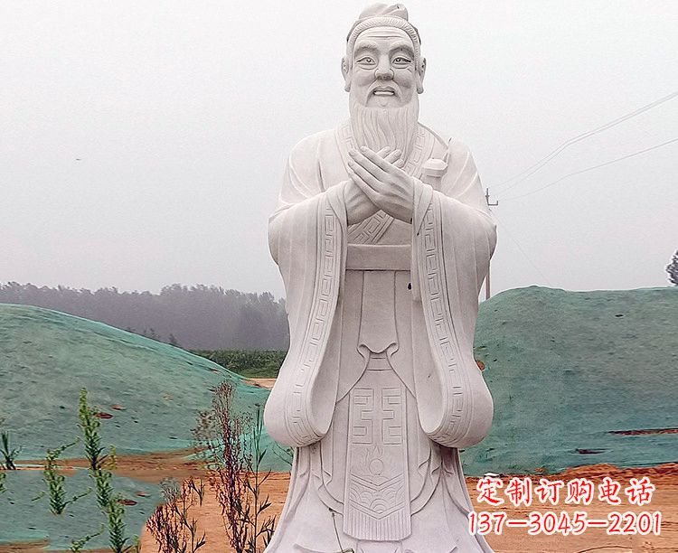 南京中领雕塑:精致雕刻的少海公园孔子雕像