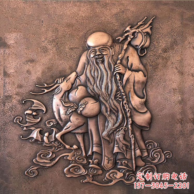 南京追求长寿的崇高象征——紫铜老寿星雕塑