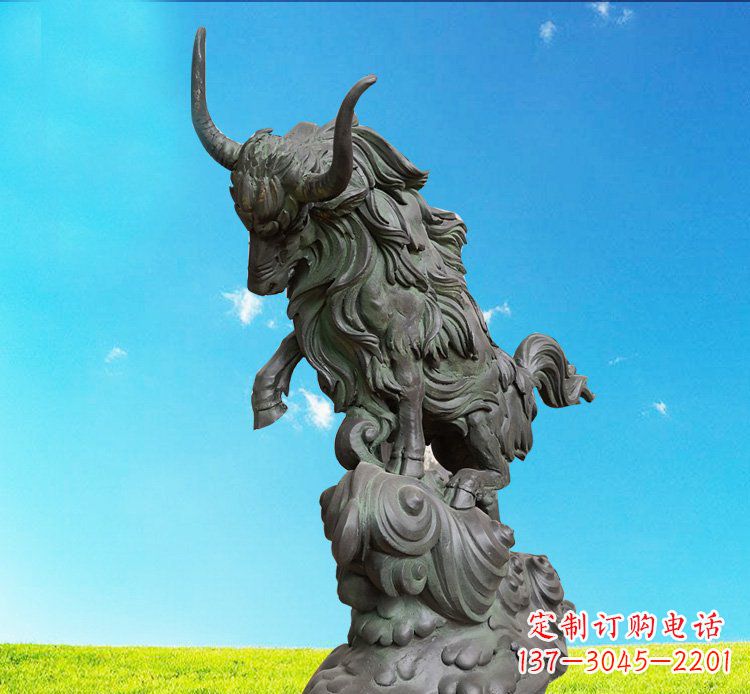 南京中领雕塑神牛踏波铜雕
