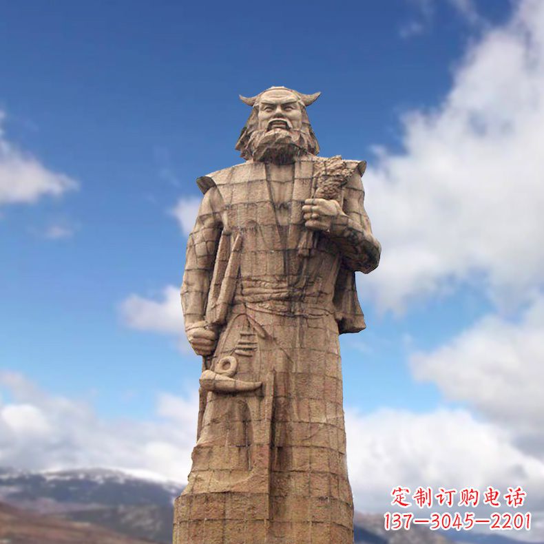 南京精美神农大型石雕像,由中领雕塑定制
