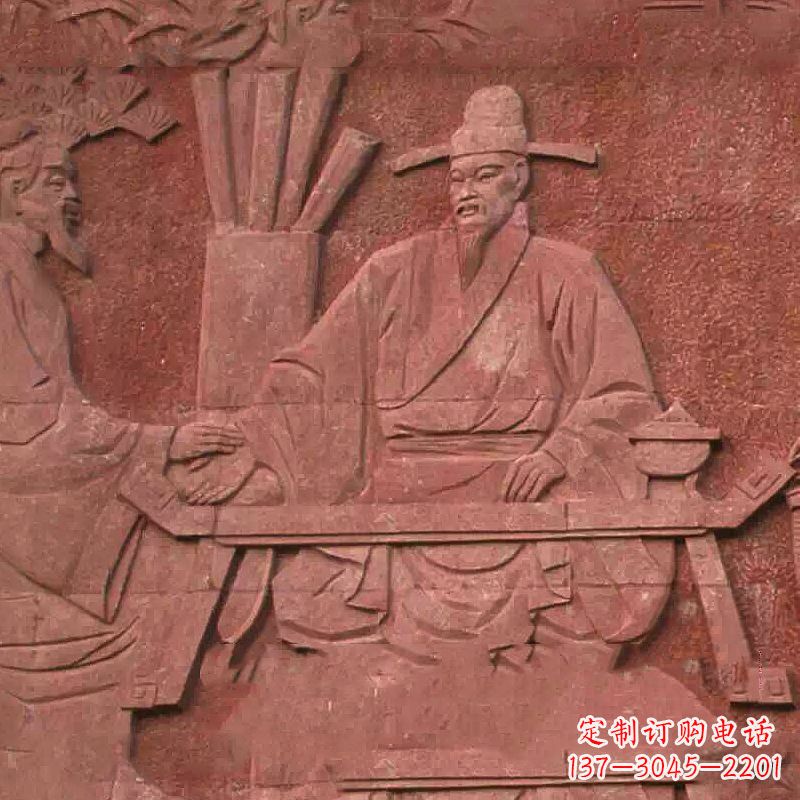 南京沈括砂岩浮雕,重现学校历史名人壁画