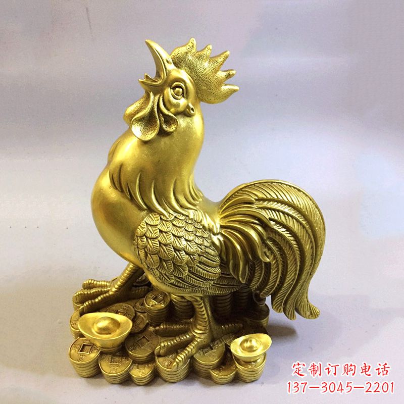 南京风雅纯铜抓钱鸡雕塑