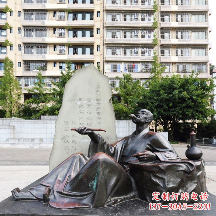 南京尊贵古朴的古代诗人情景雕塑——杜甫雕塑