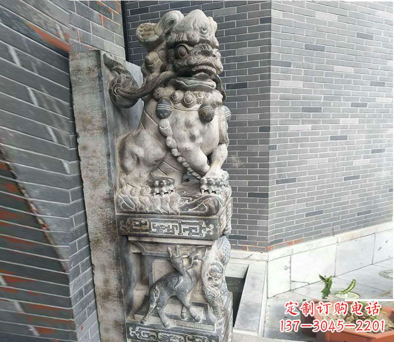 南京中领雕塑仿古石门墩石雕