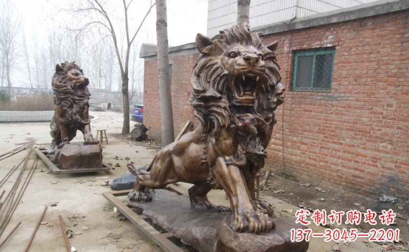 南京狮子企业动物铜雕