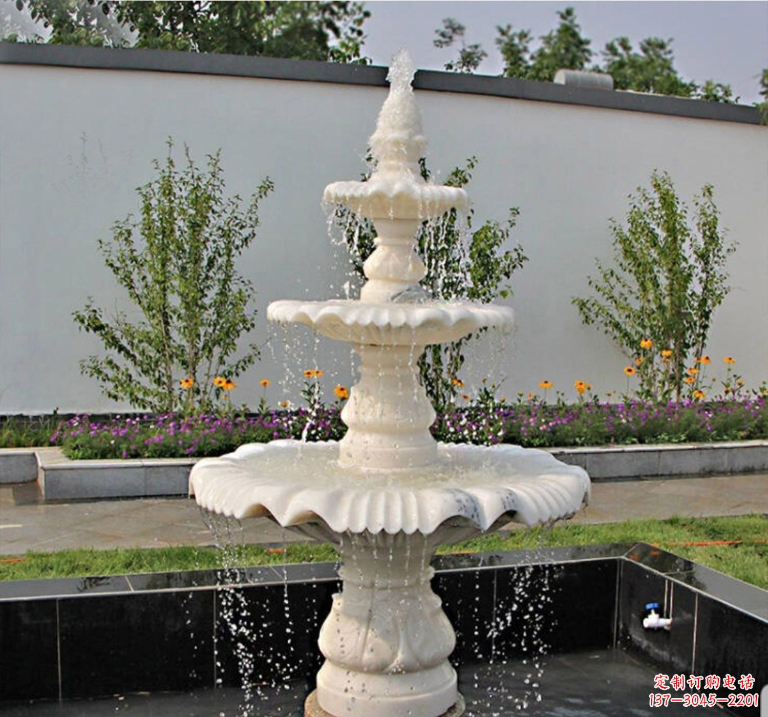 南京精美狮子雕塑石喷泉