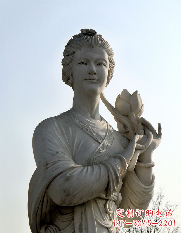 南京汉白玉荷花雕塑,精致美丽无双!