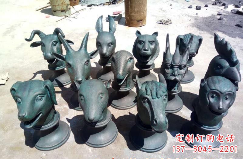 南京精美十二生肖铜头像雕塑