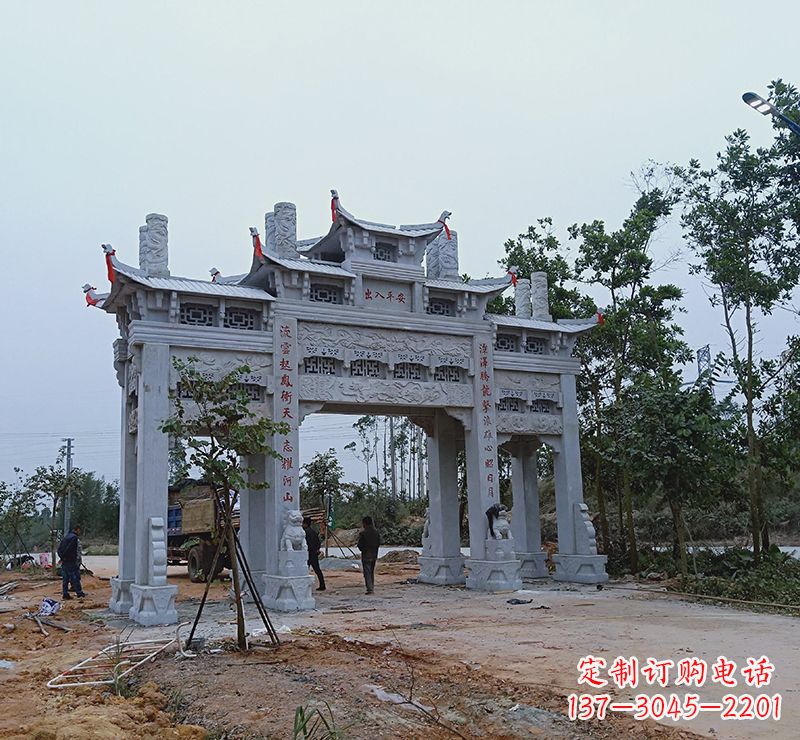南京领雕塑专业定制仿古牌坊雕塑,拥有多年专业…