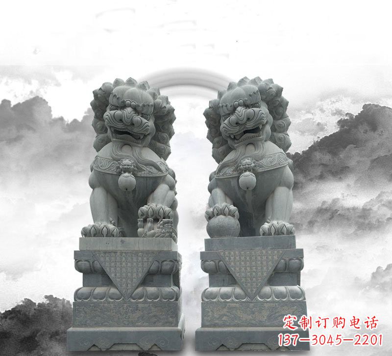 南京石雕大理石狮子雕塑——定制精品雕塑