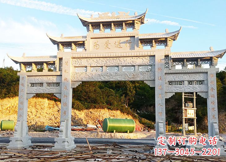 南京专业定制石雕道路牌坊雕塑