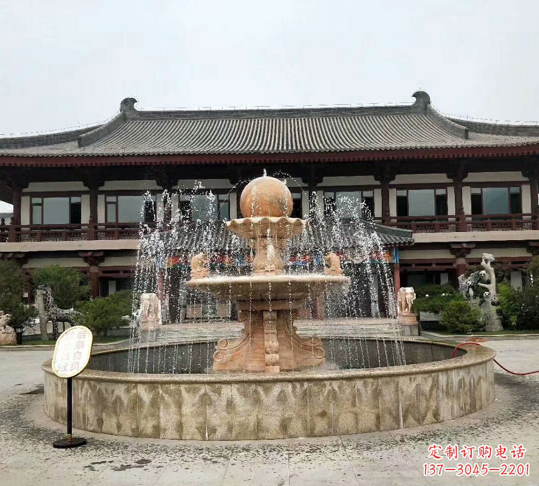 南京石雕风水球喷泉 (2)