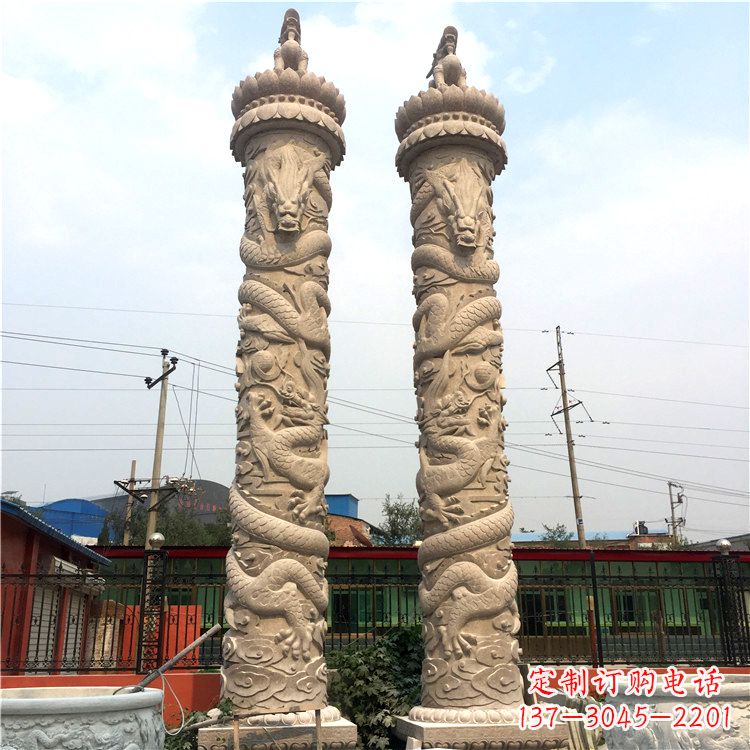 南京石雕华表盘龙柱,雕塑工艺的精美展示
