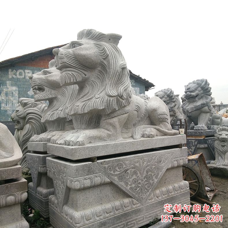 南京优质石雕汇丰狮子雕塑